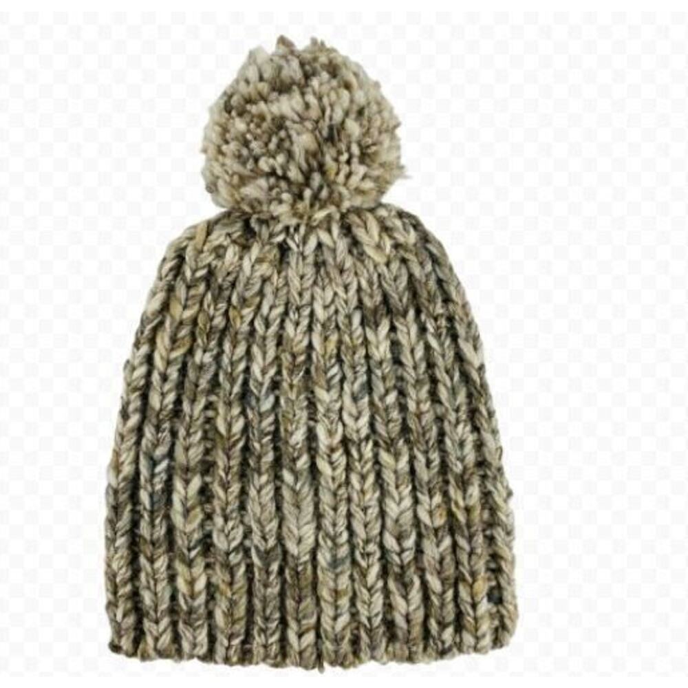 Madewell Women's Chunky Pompom Beanie in Grey Marle One Size MSRP $42